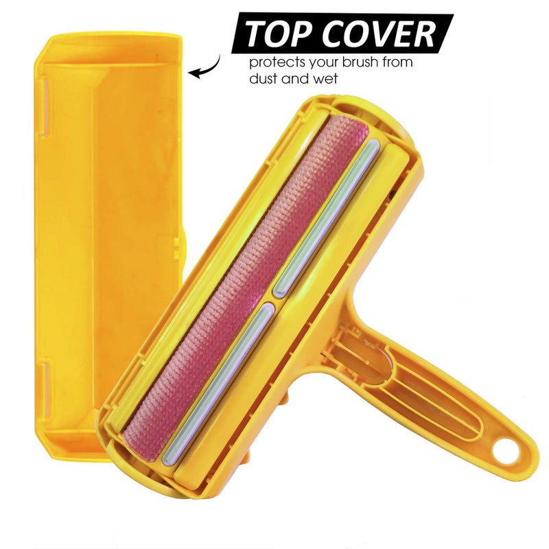 Nado Care Pet Hair Remover Roller - Lint Roller for pet Hair - Self Cleaning Dog & Cat Hair Remover - Remove Dog, Cat Hair from Furniture, Carpets, Bedding, Clothing and More. Orange - Image 3